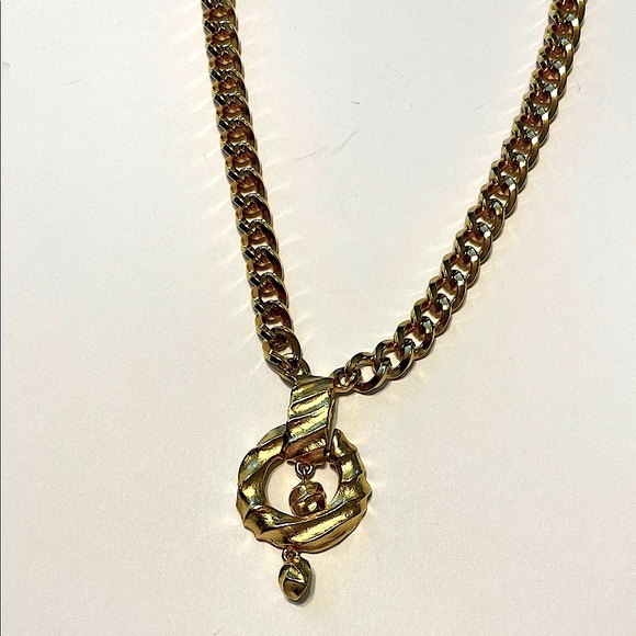 Givenchy Gold Tone Pendant Necklace - Picture 1 of 6